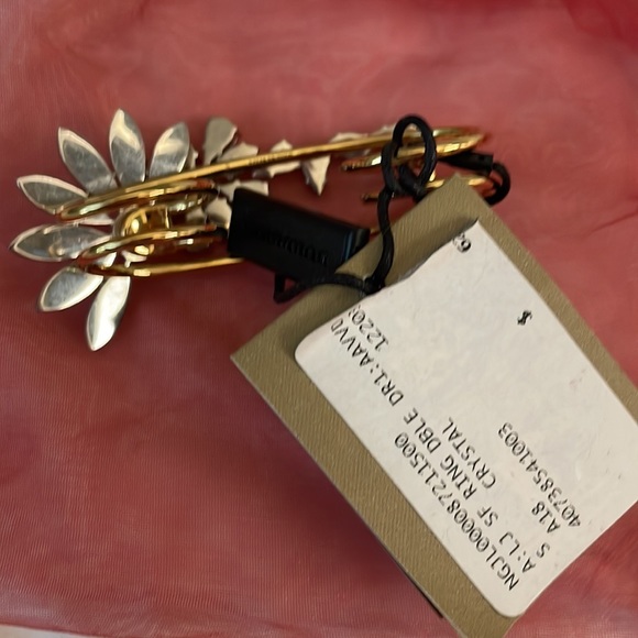 NWT BURBERRY DOUBLE RING CRYSTAL SIZE S - Picture 5 of 6